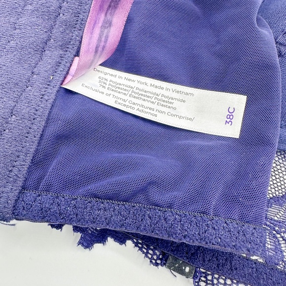 Adore Me Blue Satin & Lace Galaxy Star Corset Long Line Bra - Picture 5 of 5